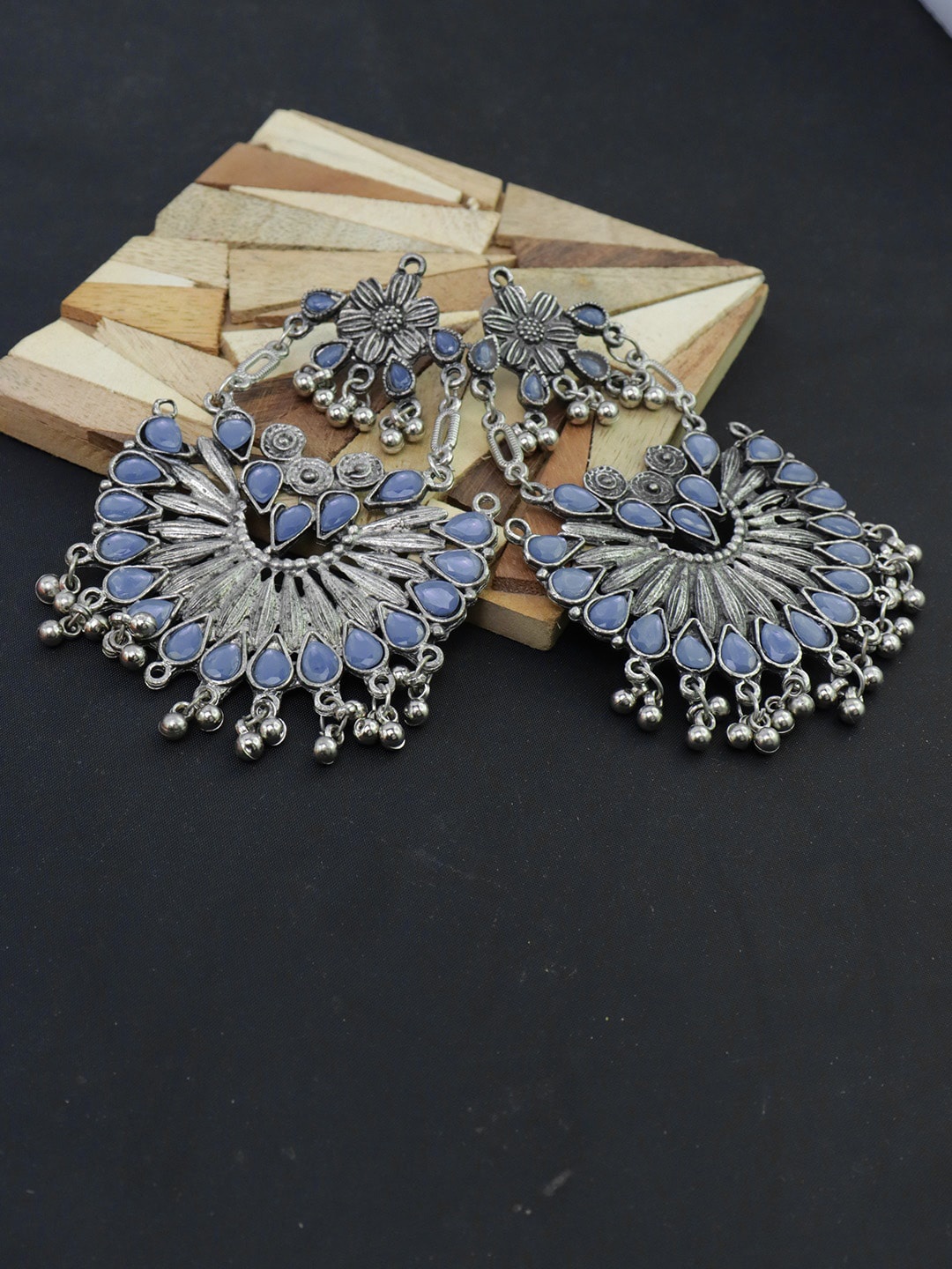 

VAGHBHATT Floral Drop Earrings, Blue