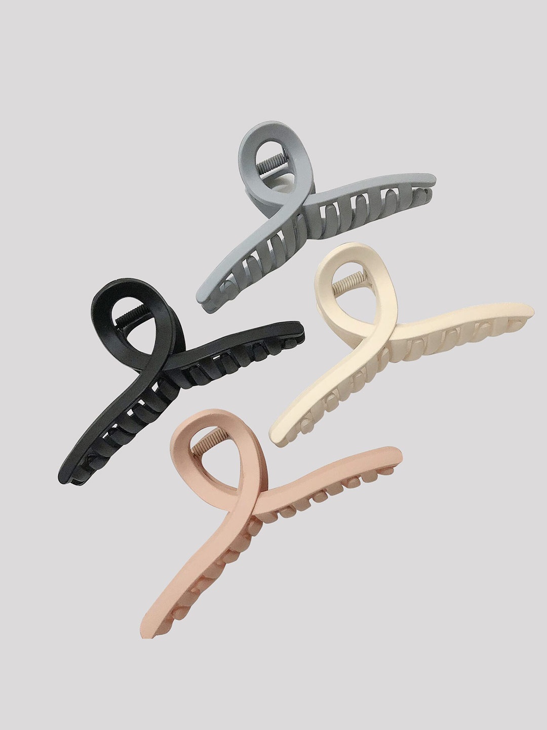 FIMBUL Women Set of 4 Claw Clip, Grey