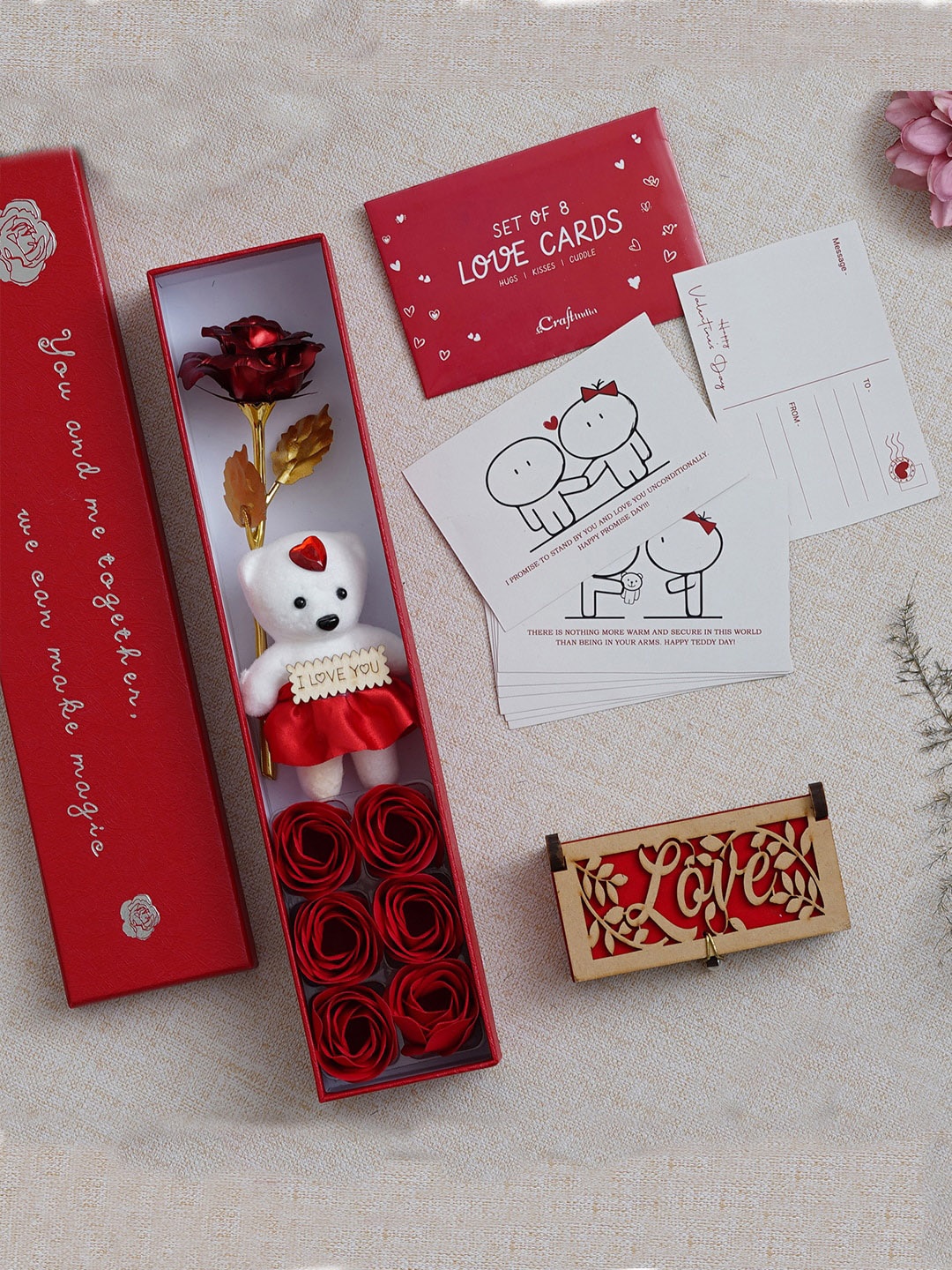 

eCraftIndia Red & White 3 Pieces Valentine Gift Set