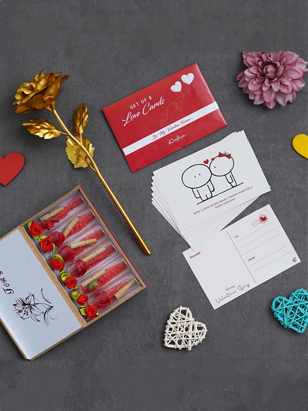 

eCraftIndia Red & White 3 Pieces Valentine Gift Set