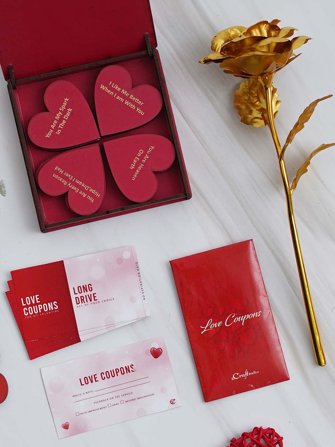 

eCraftIndia Red & White 3 Pcs Valentines Gift Set