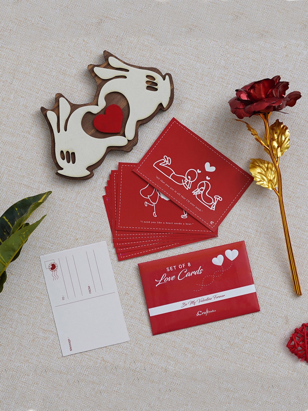 

eCraftIndia Red & White 3 Pcs Valentines Gift Set
