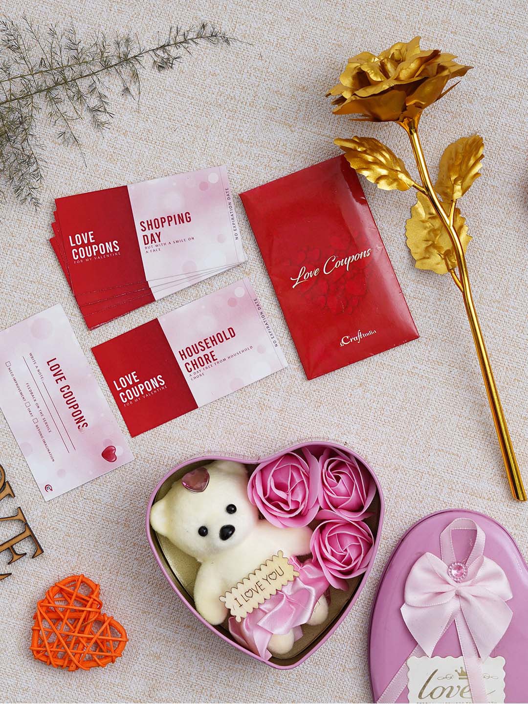 

eCraftIndia Red & White 3 Pcs Valentine's Day Gift Set