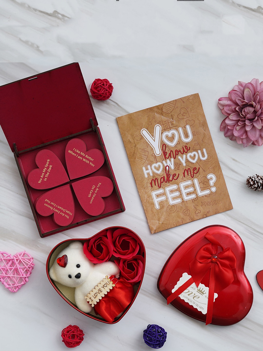 

eCraftIndia Brown & Red 3 Pcs Valentine's Day Gift Set
