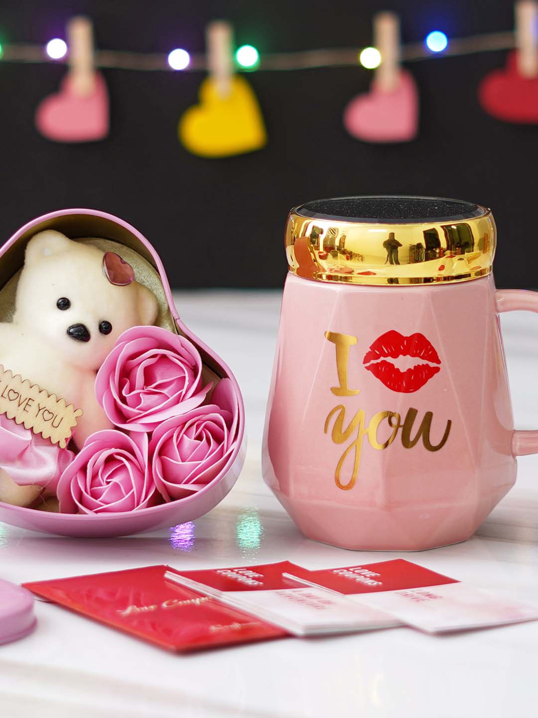 

eCraftIndia Pink & Black 3 Pcs Valentine's Day Gift Set