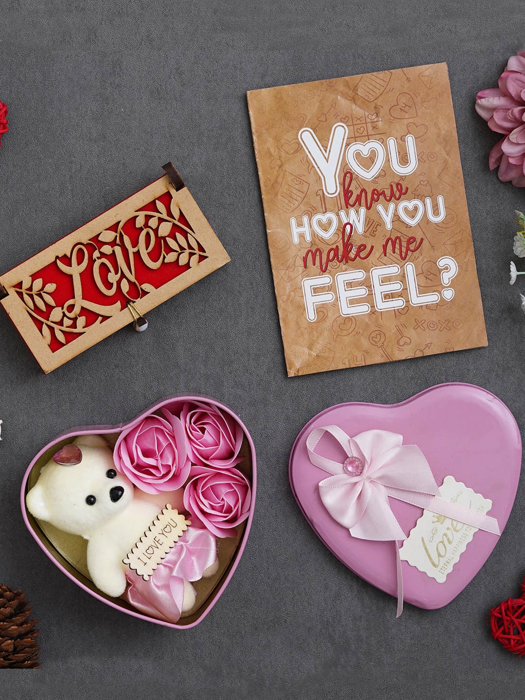 

eCraftIndia Brown & Red 3 Pcs Valentines Gift Set