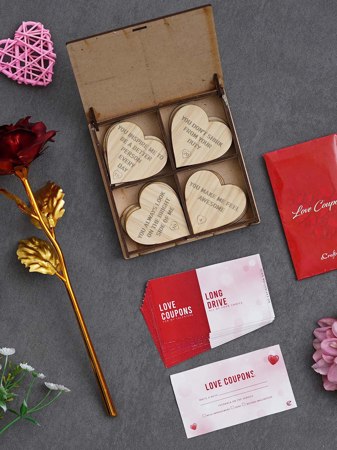 

eCraftIndia Red & White 3 Pcs Valentines Gift Set