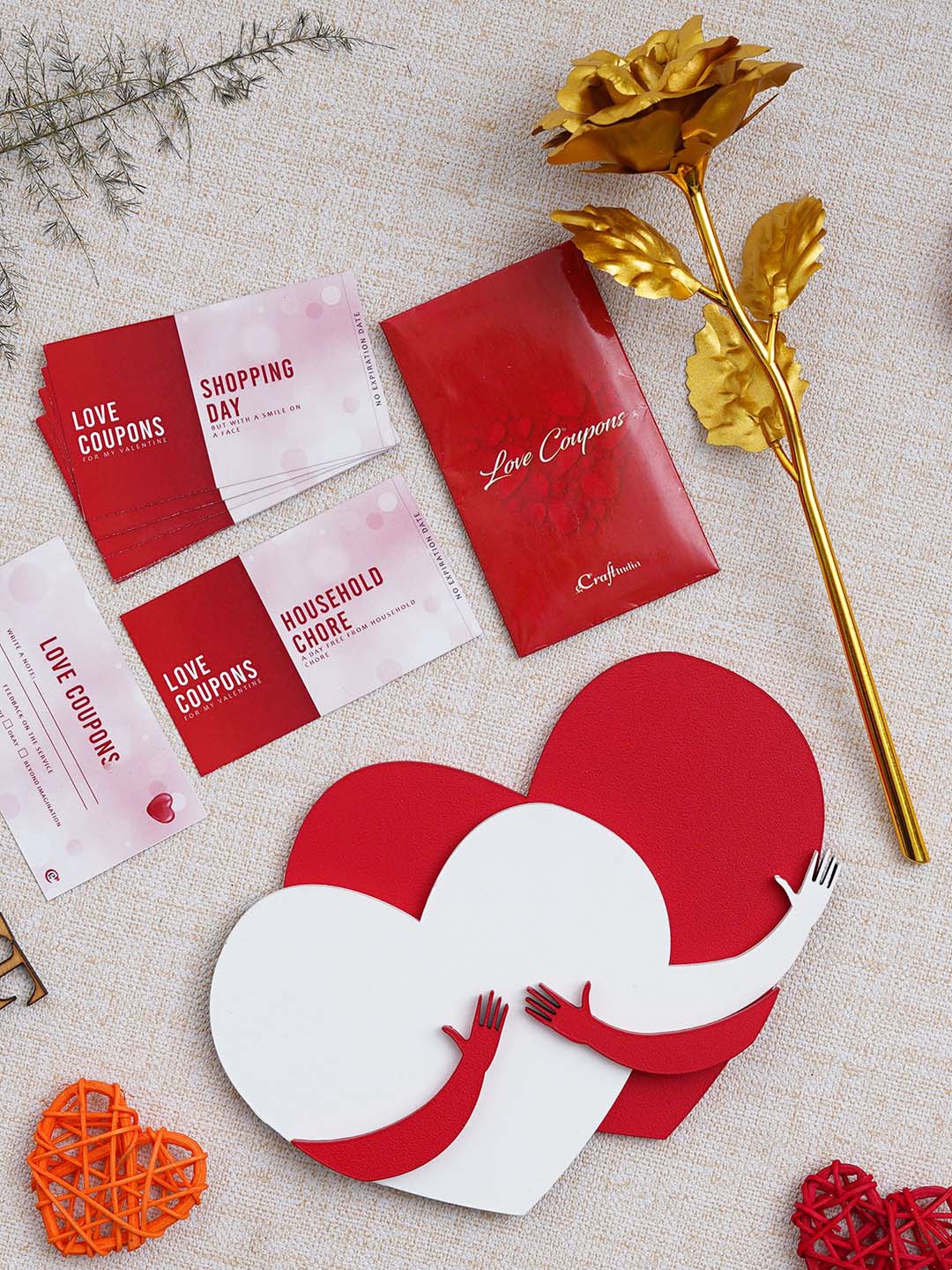

eCraftIndia Red & White 3 Pcs Valentines Gift Set