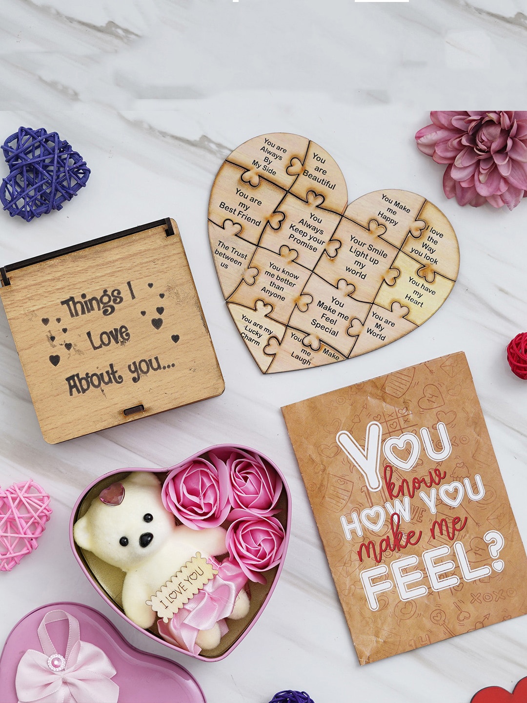 

eCraftIndia Brown & White 3 Pcs Valentines Gift Set
