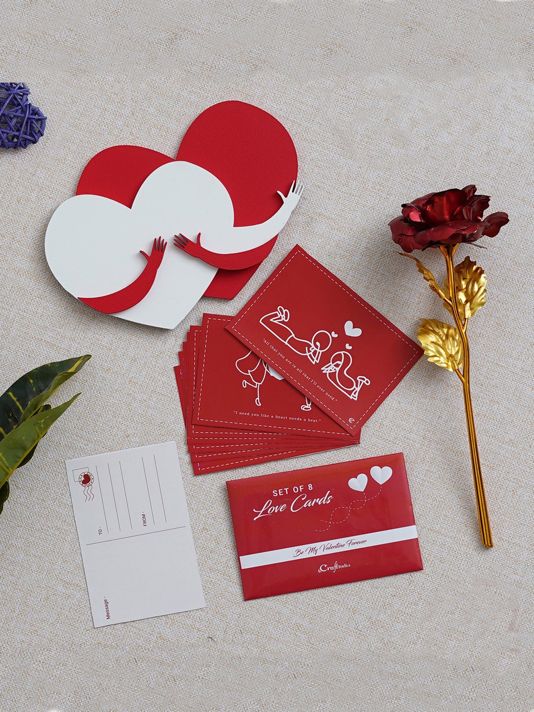 

eCraftIndia Red & White 3 Pcs Valentine's Day Gift Set