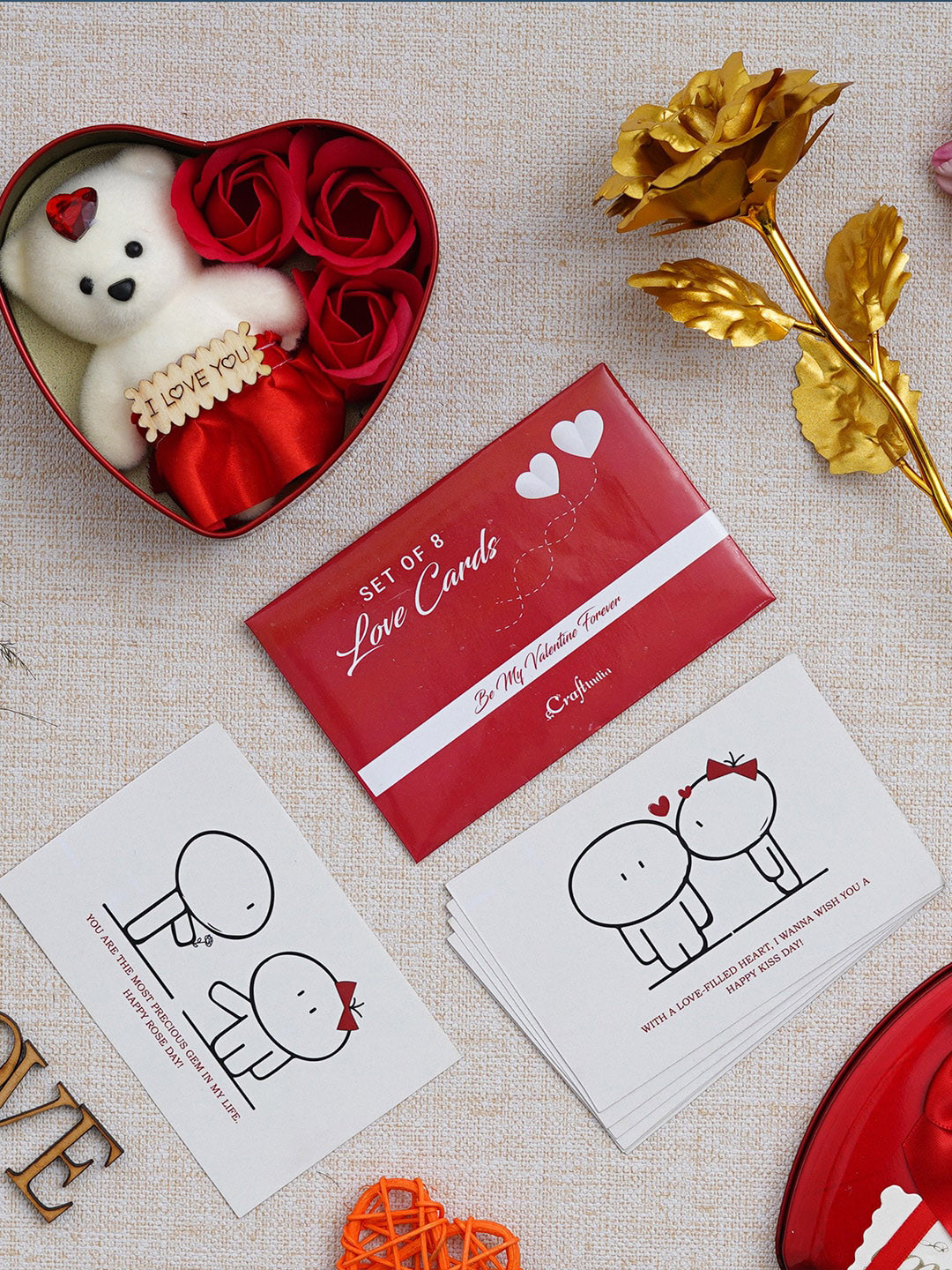 

eCraftIndia Red & White 3 Pieces Valentine Gift Set