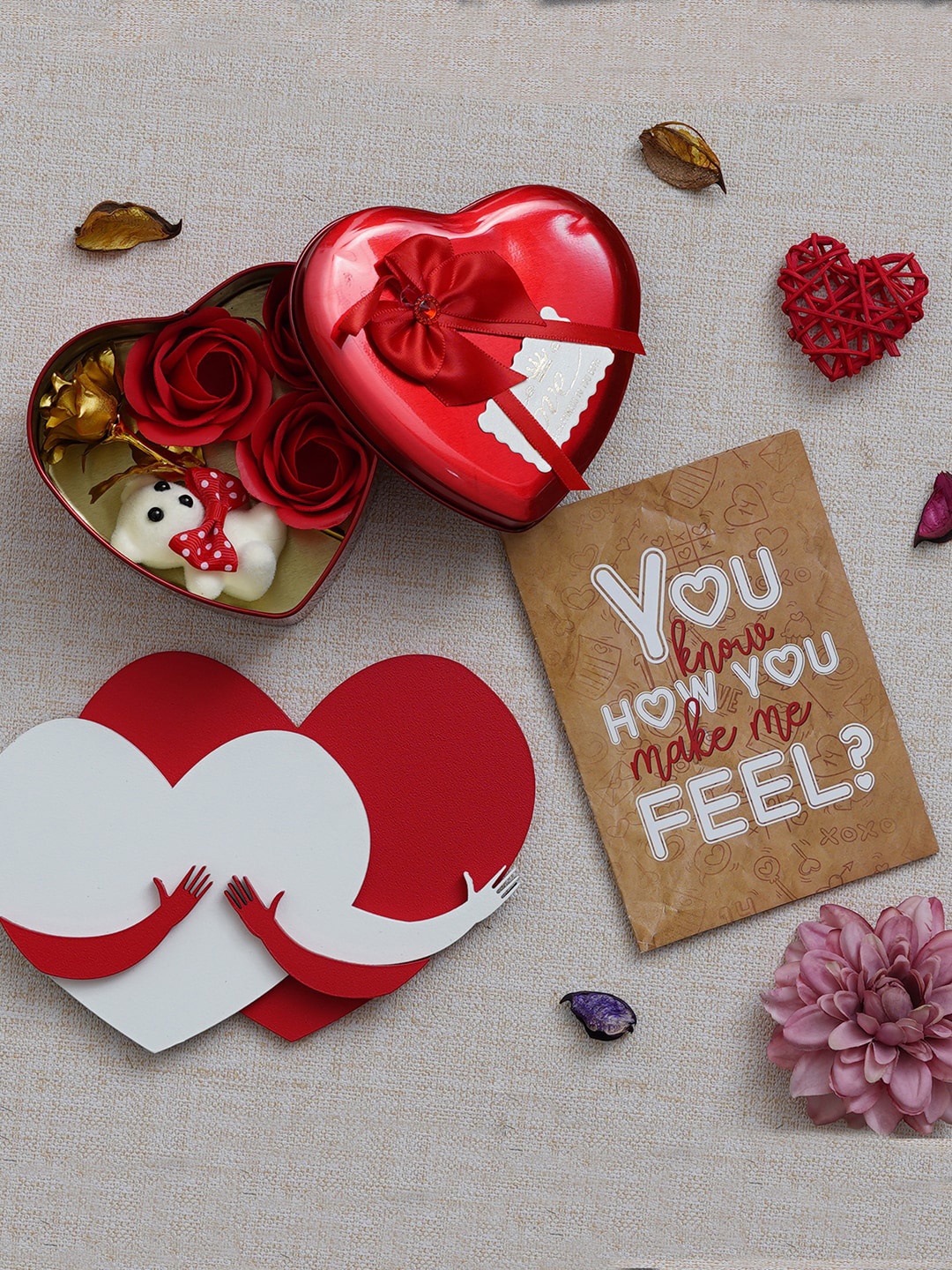 

eCraftIndia Brown & Red 3 Pieces Valentines Day Gift Set