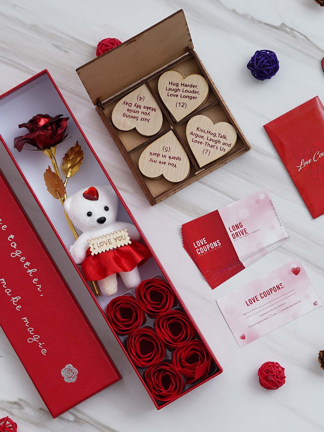 

eCraftIndia Red & Brown 3 Pcs Valentine's Day Gift Set