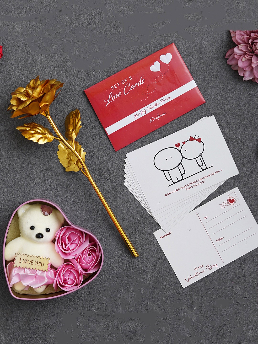 

eCraftIndia Pink & Red 3 Pcs Valentine's Day Gift Set