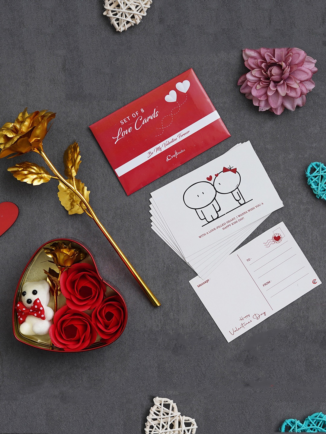 

eCraftIndia Red & White 3 Pieces Valentine Gift Set