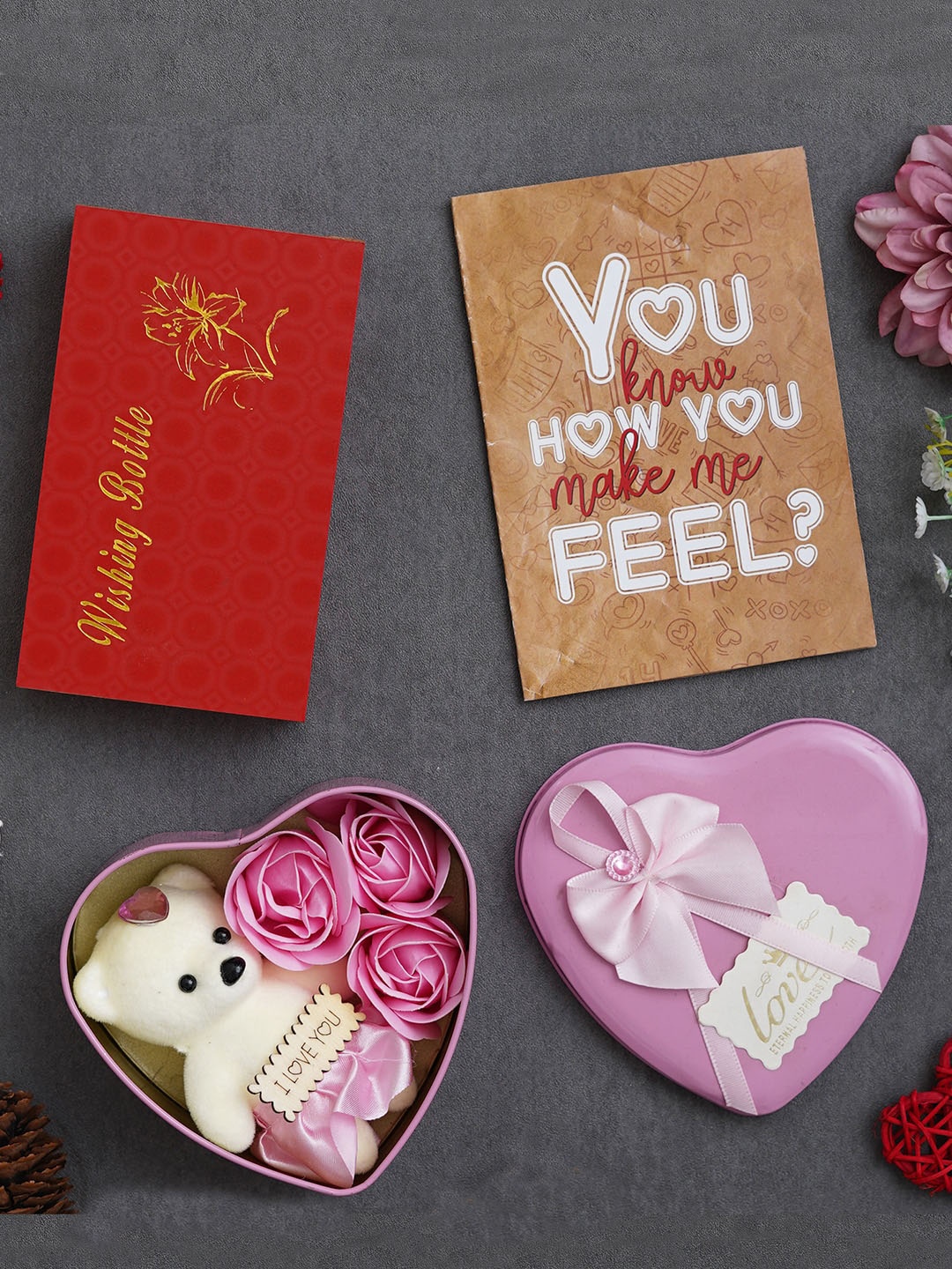 

eCraftIndia Red & Pink 3 Pieces Valentine Gift Set