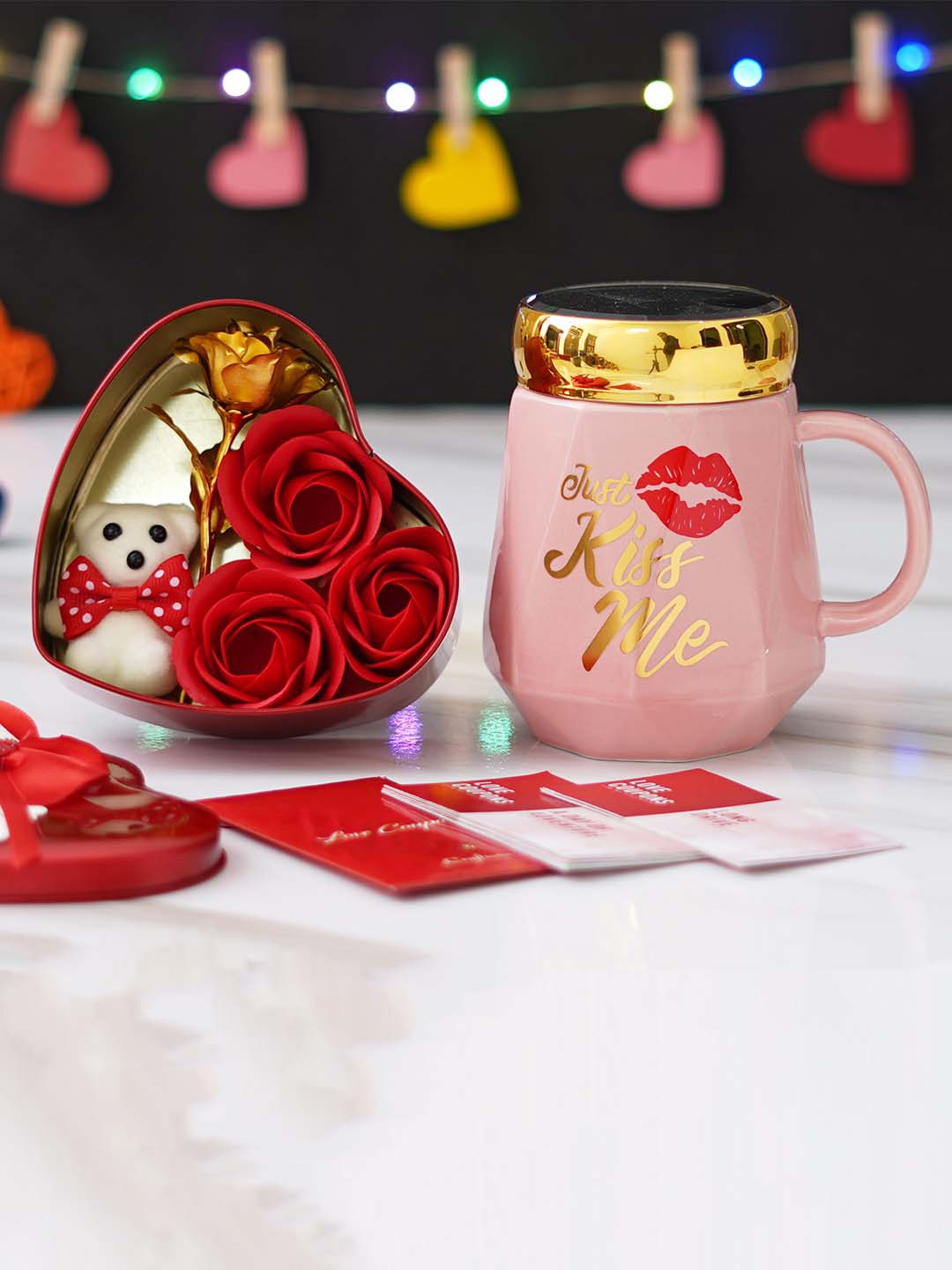 

eCraftIndia Red & Pink 3 Pieces Valentine Gift Set