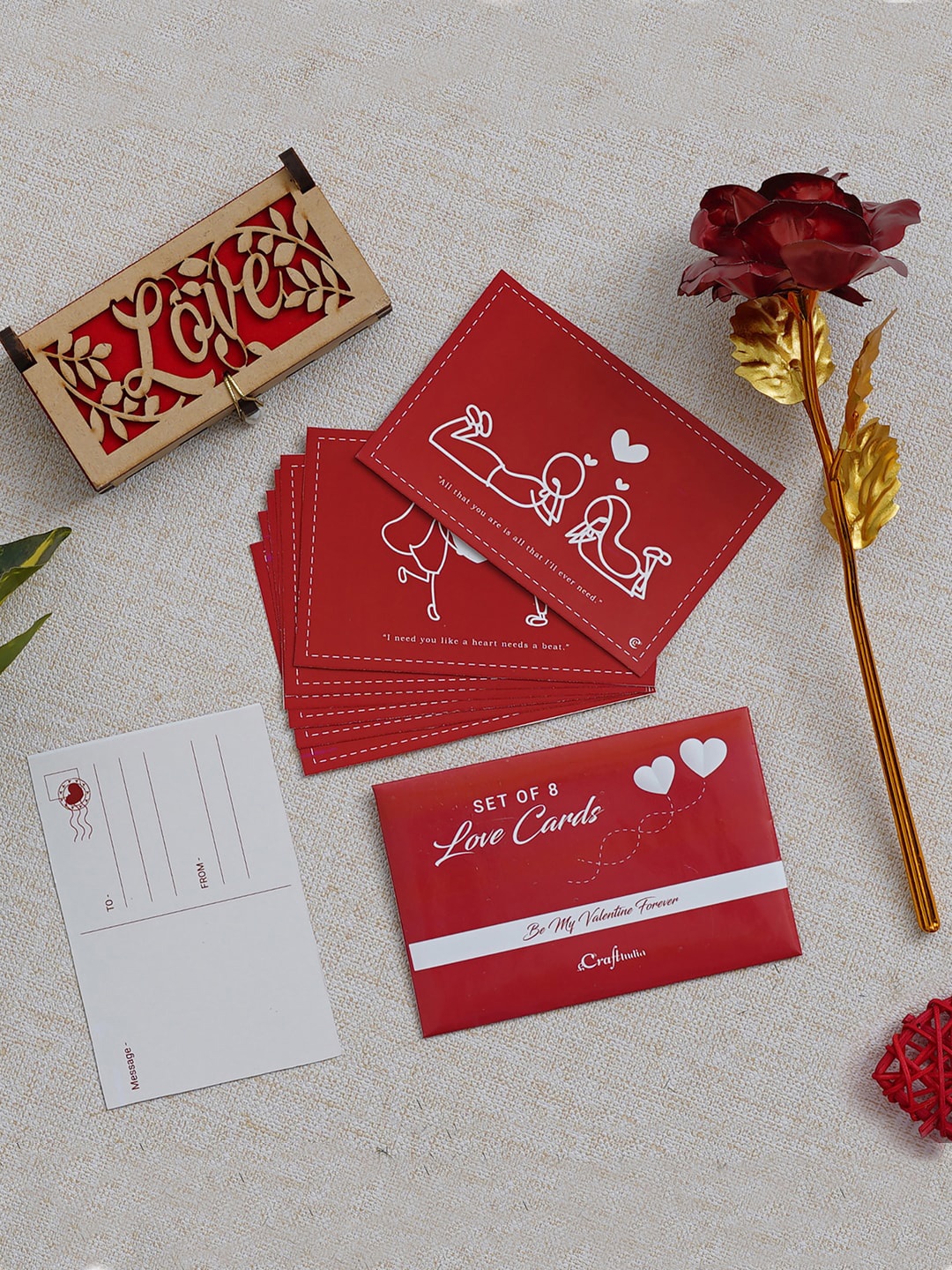 

eCraftIndia Red & White 3-Pieces Valentines Day Gift Set