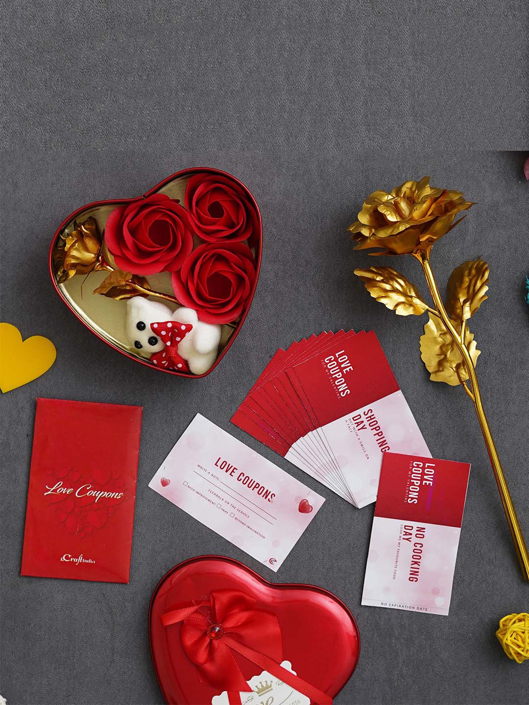 

eCraftIndia Red & White 3 Pcs Valentine's Day Gift Set