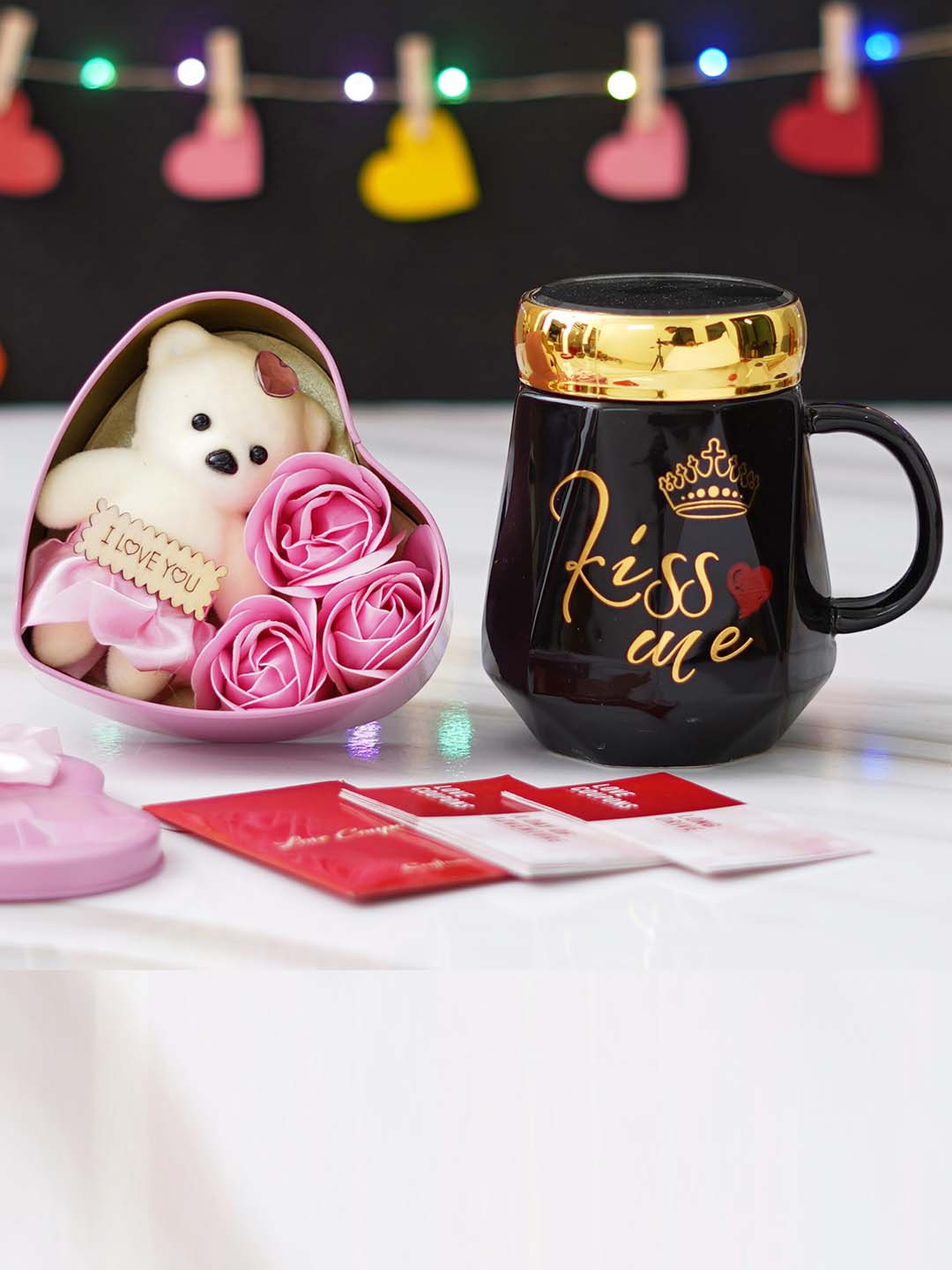 

eCraftIndia Black & Pink Pieces Valentine Gift Set