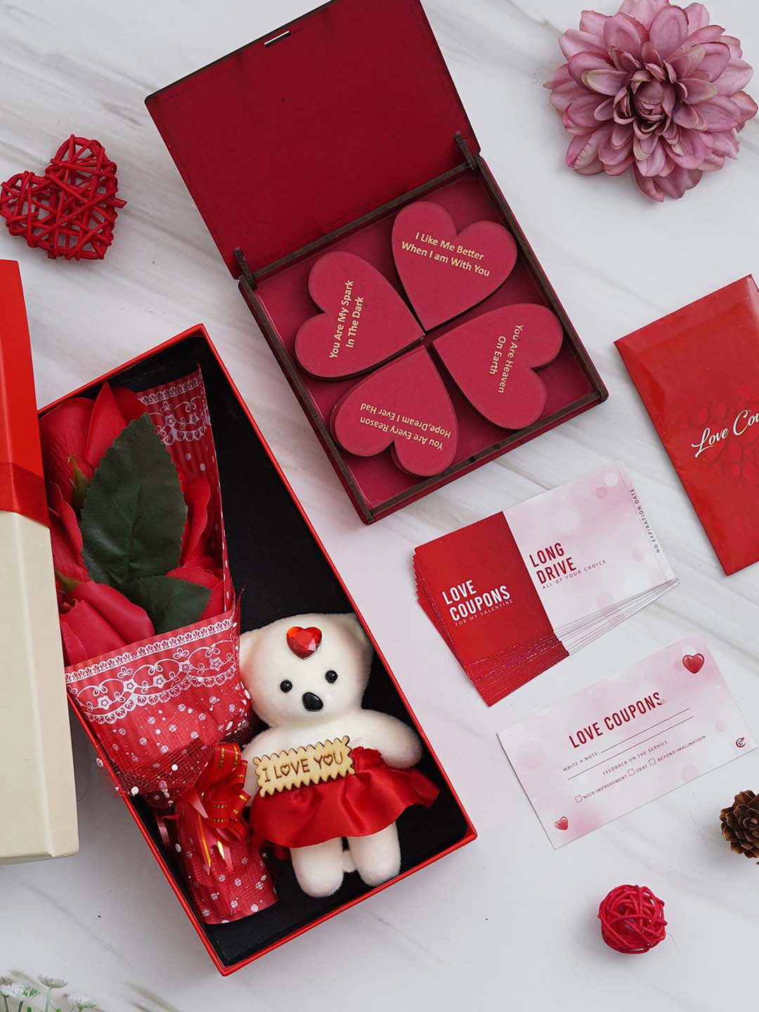 

eCraftIndia Red & White 3 Pieces Valentine Gift Set
