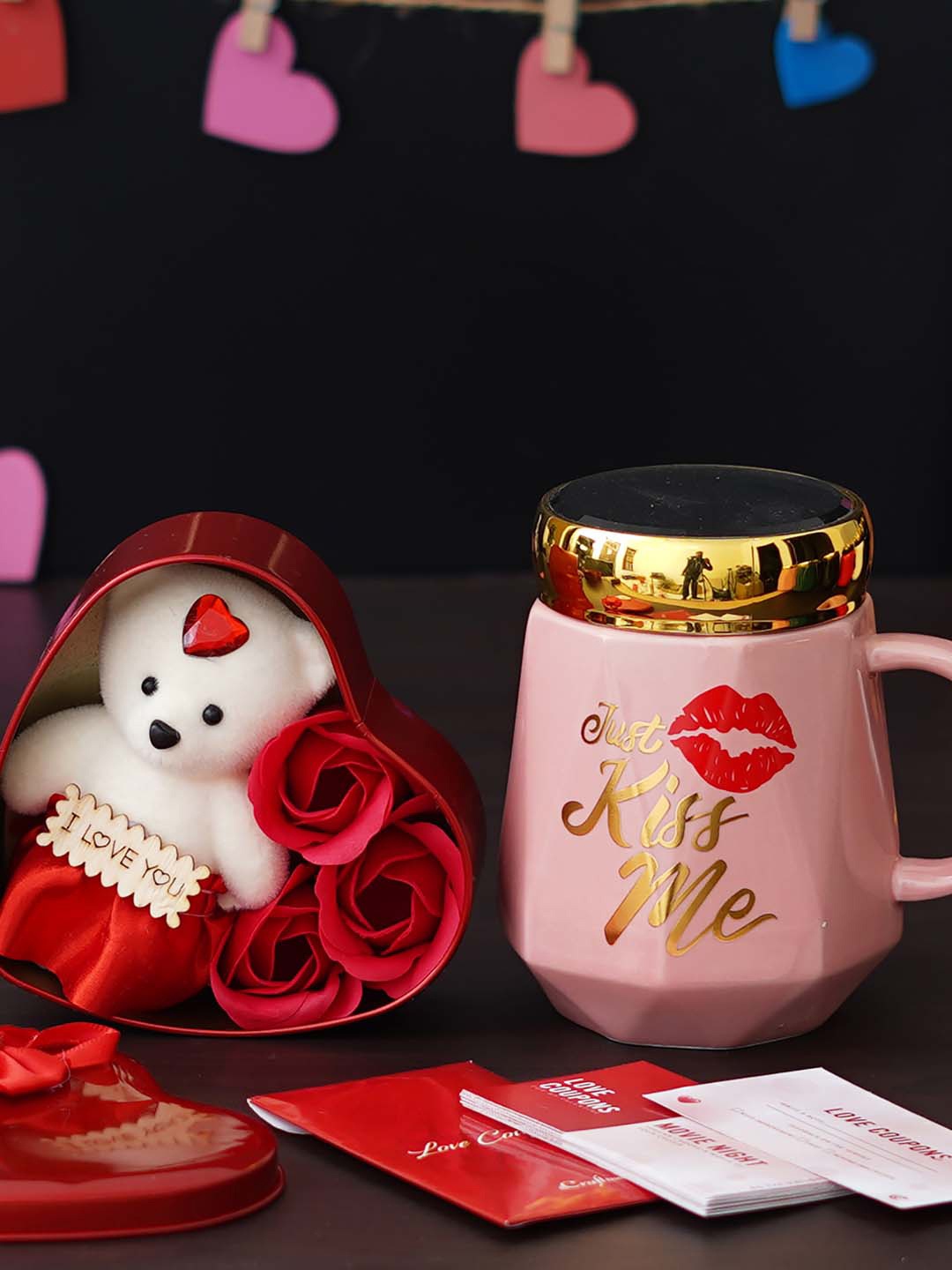 

eCraftIndia Pink & Red 3 Pcs Valentine's Day Gift Set