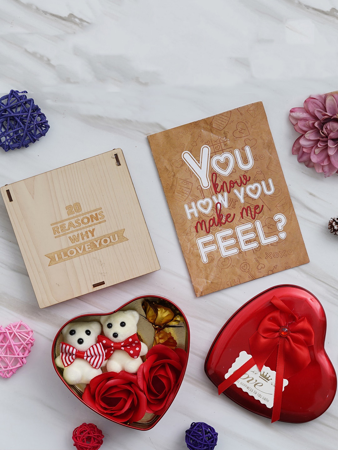 

eCraftIndia Red & Brown 3 Pieces Valentine Gift Set