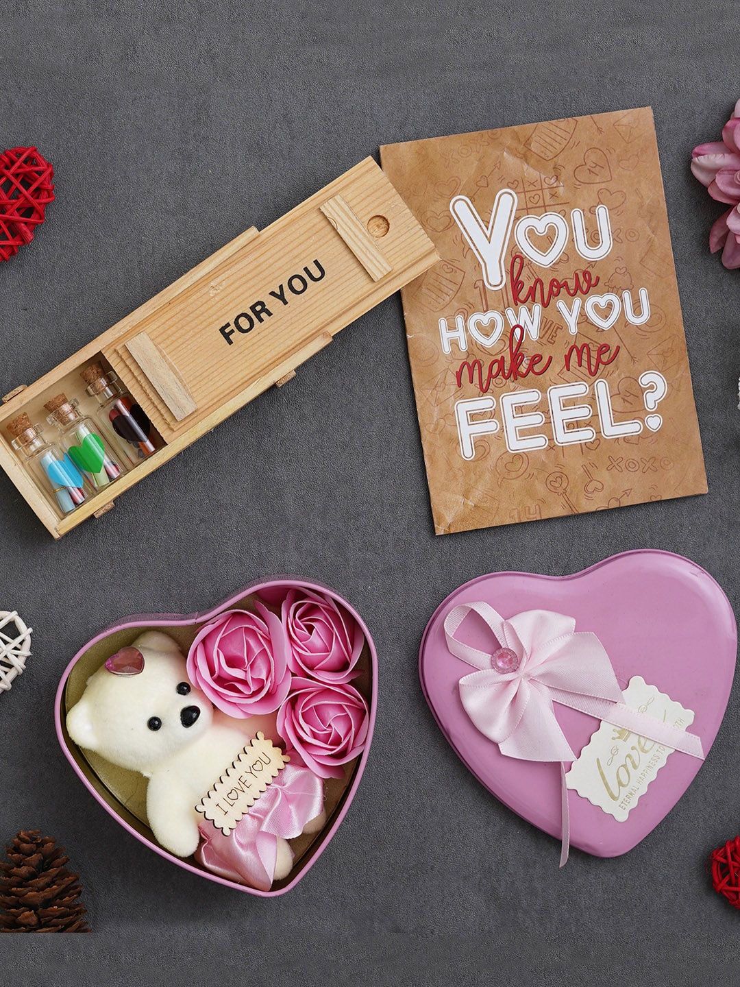 

eCraftIndia Pink & Brown 3 Pieces Valentine Gift Set