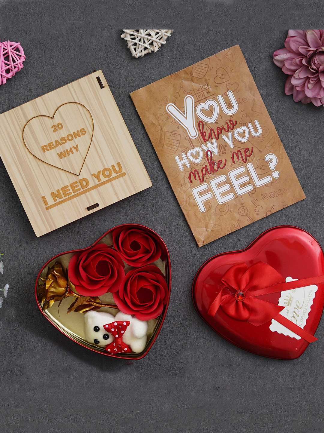 

eCraftIndia Red & Brown 3 Pieces Valentine Gift Set