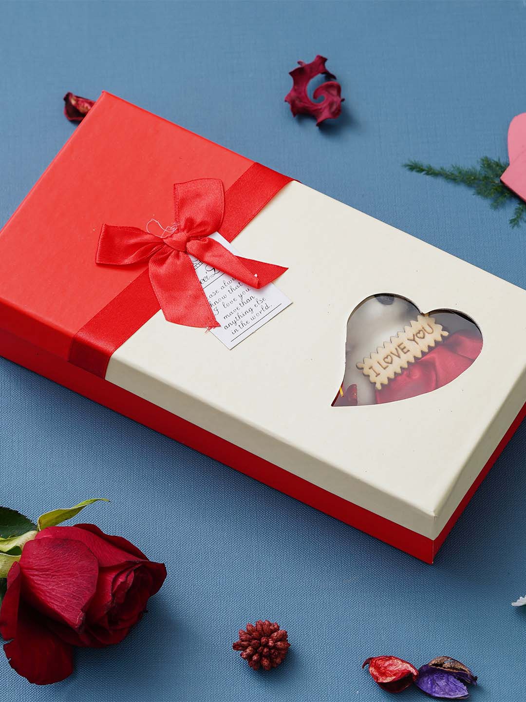 

eCraftIndia Red & White Valentine's Rectangle Shaped Gift Box