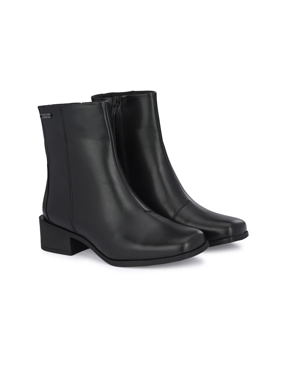 

Delize Women High-Top Block Heel Chelsea Boots, Black