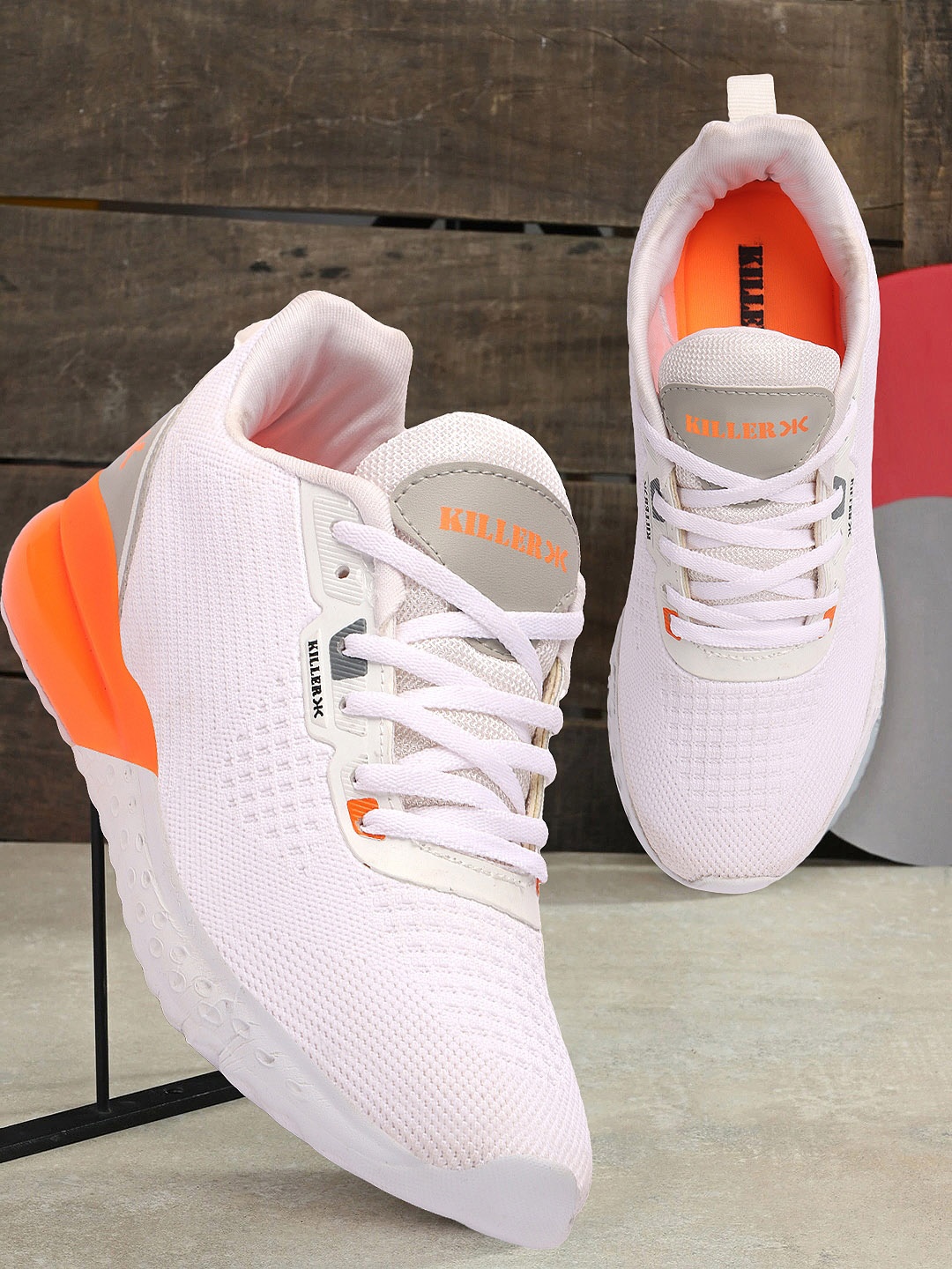 

Killer Men Woven Design Lightweight Sneakers, White
