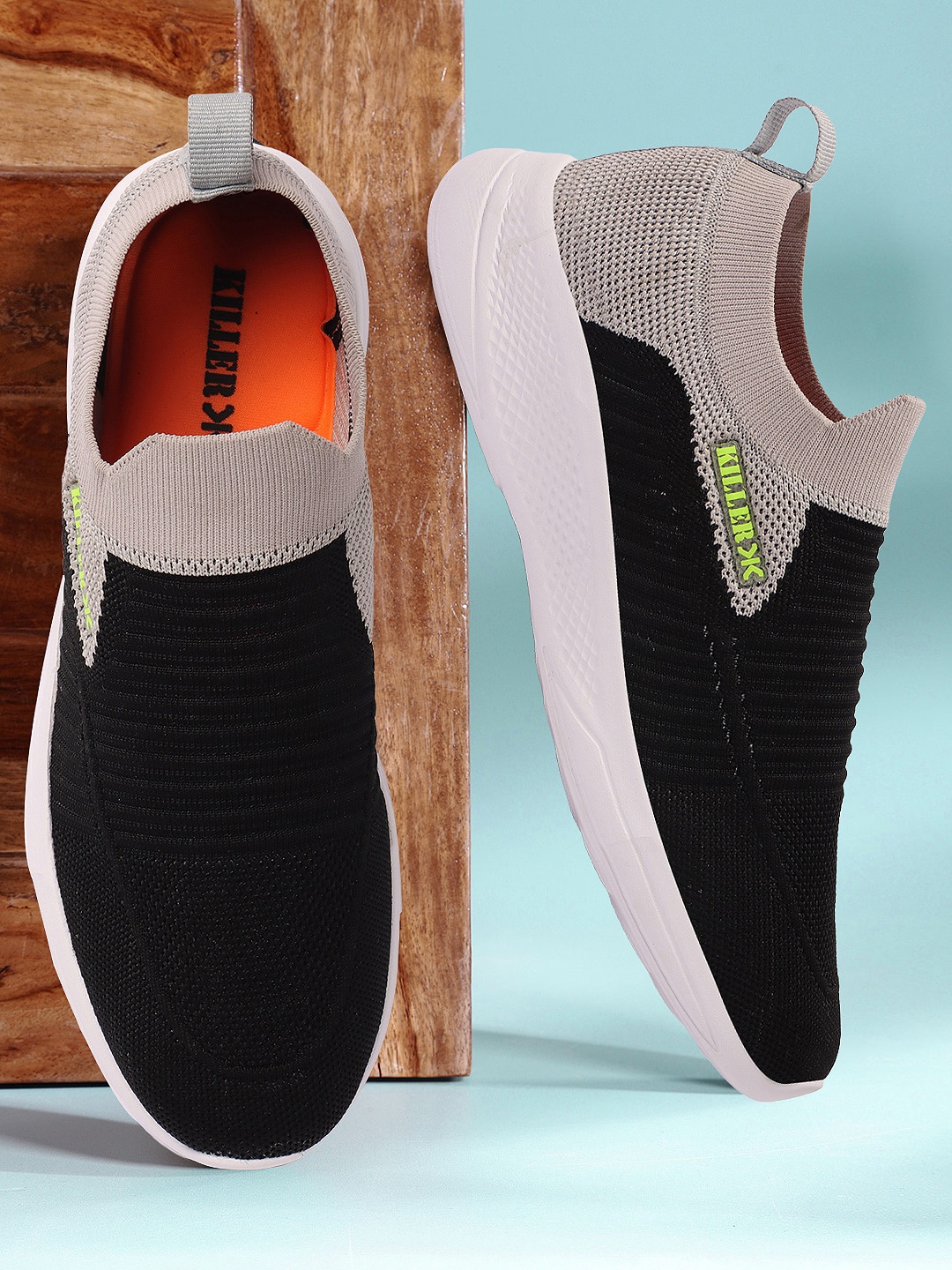 

Killer Men Textured Lightweight Textile Slip-On Sneakers, Black