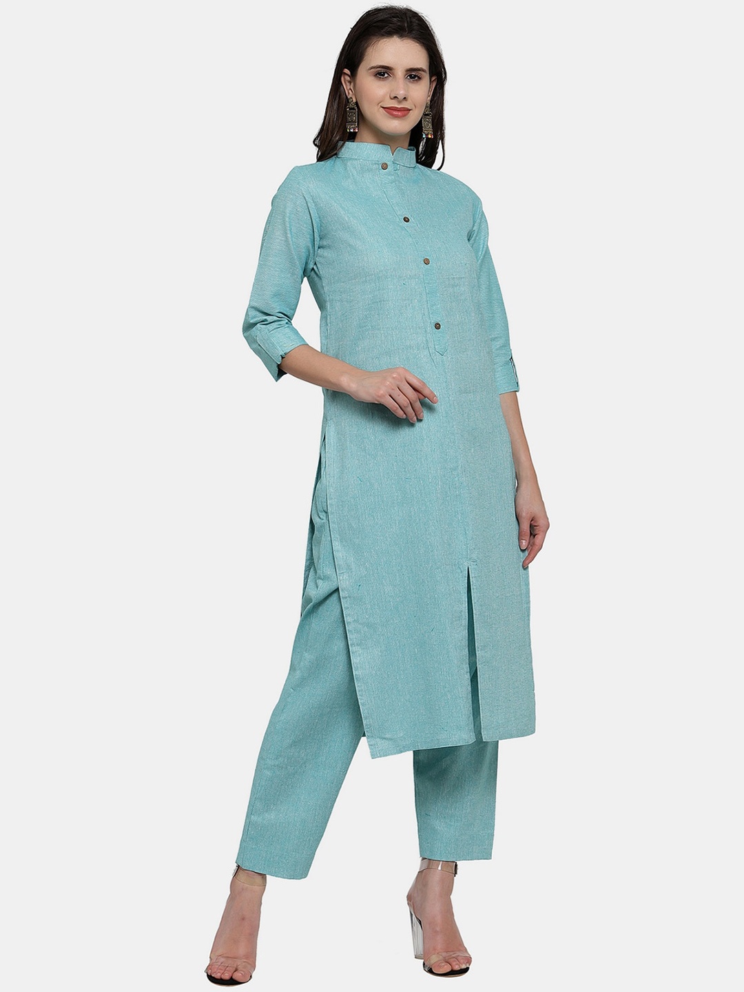 

Sayesha Women Pure Cotton Kurta with Trousers, Blue