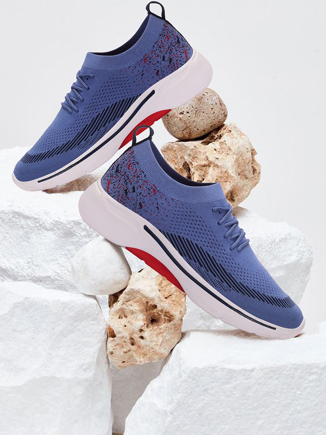 

M7 by Metronaut Men Lightweight Woven Design Textile Sneakers, Blue