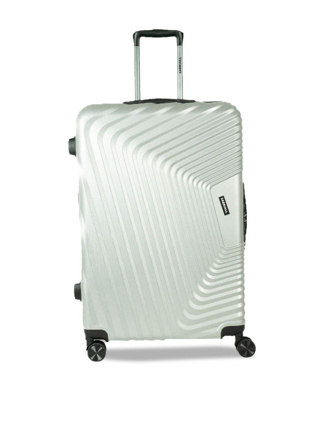 

CARRIALL Textured Hard Large Cabin Luggage Trolley Bag 98 L, Silver