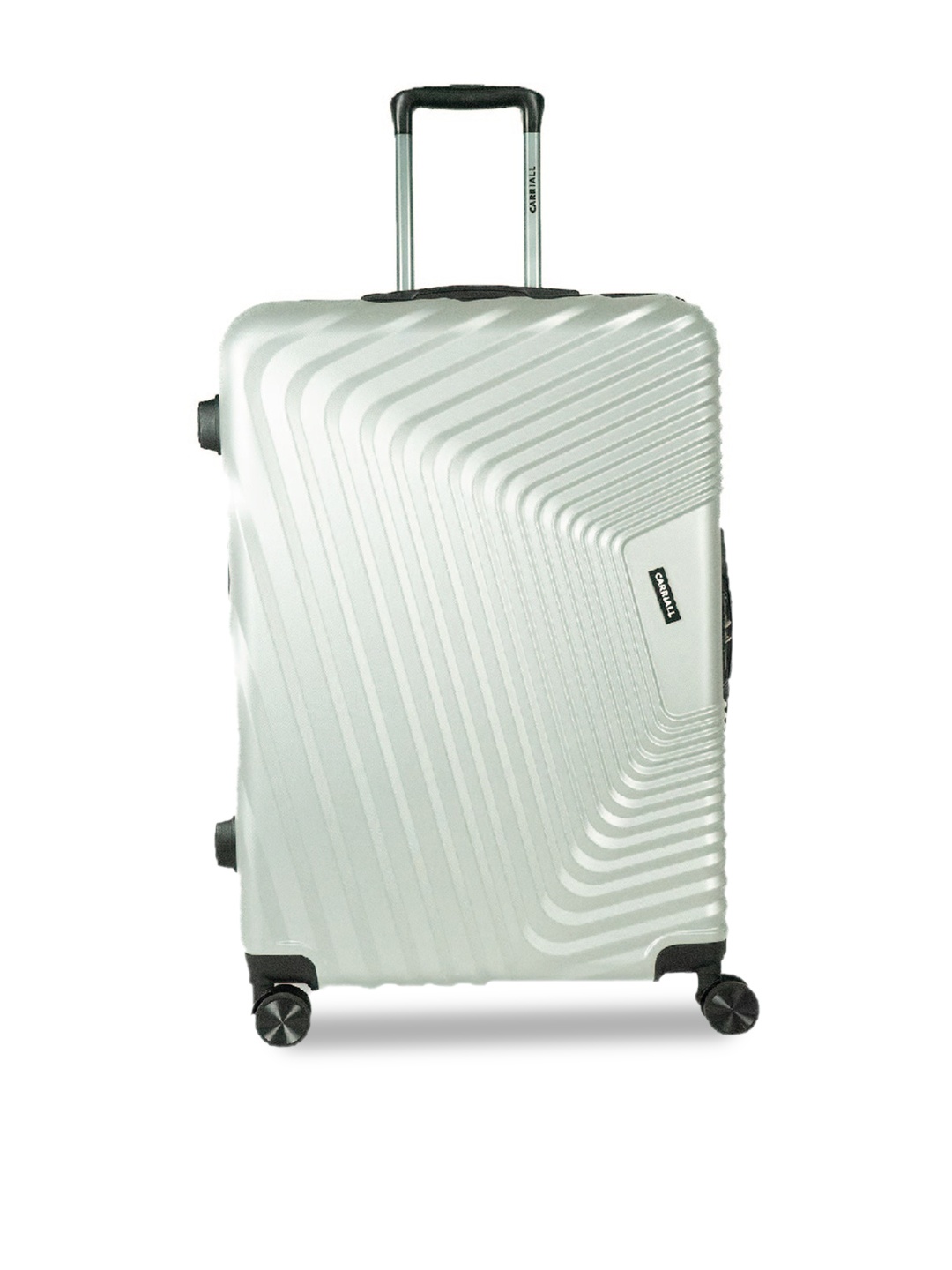 

CARRIALL Textured Hard Large Medium Luggage Trolley Bag 62 L, Silver