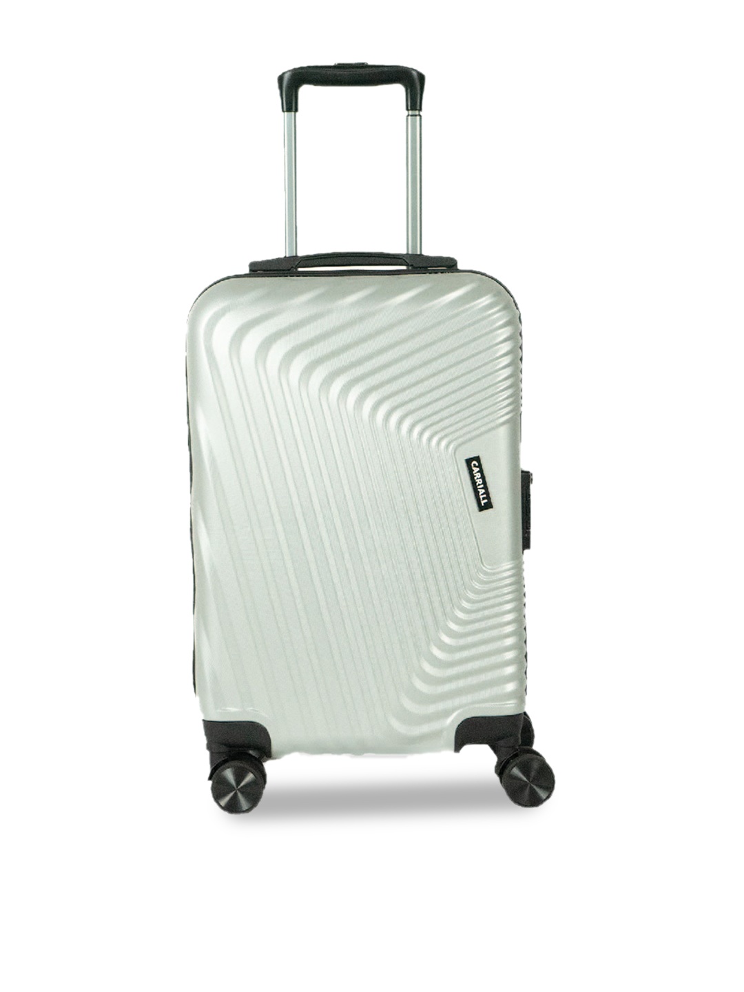 

CARRIALL Textured Hard Large Cabin Luggage Trolley Bag 38 L, Silver