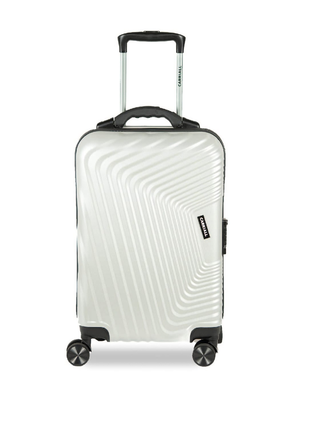 

CARRIALL Textured Hard Large Cabin Luggage Trolley Bag 38 L, Silver