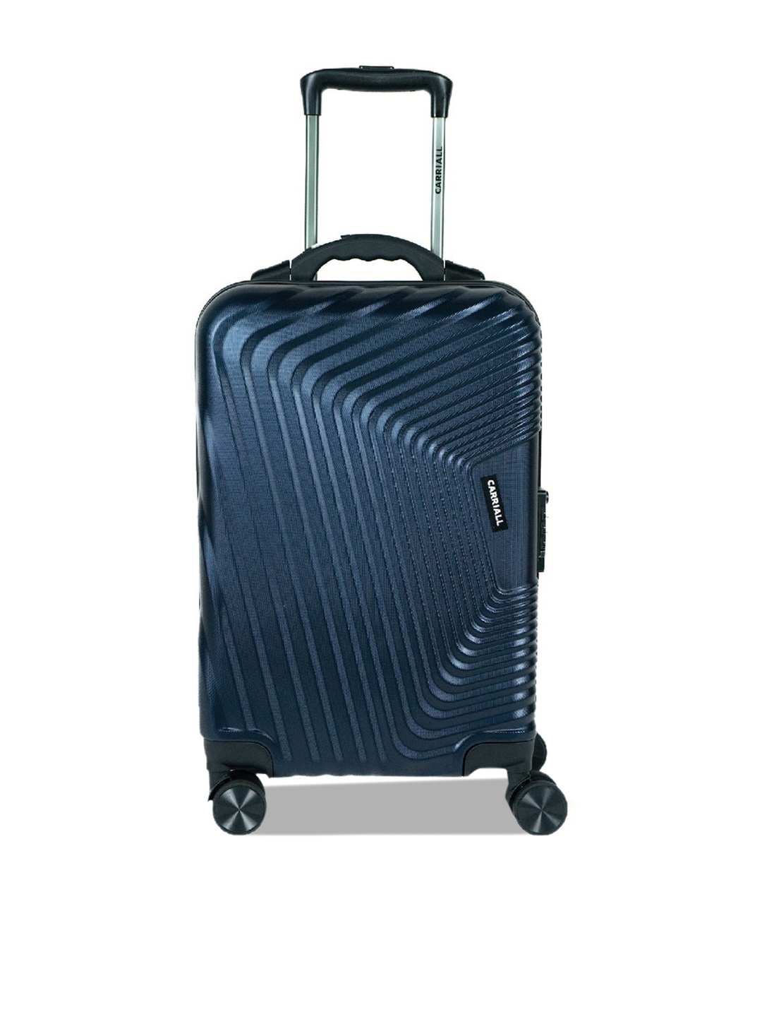 

CARRIALL Textured Hard Large Cabin Luggage Trolley Bag 38 L, Navy blue