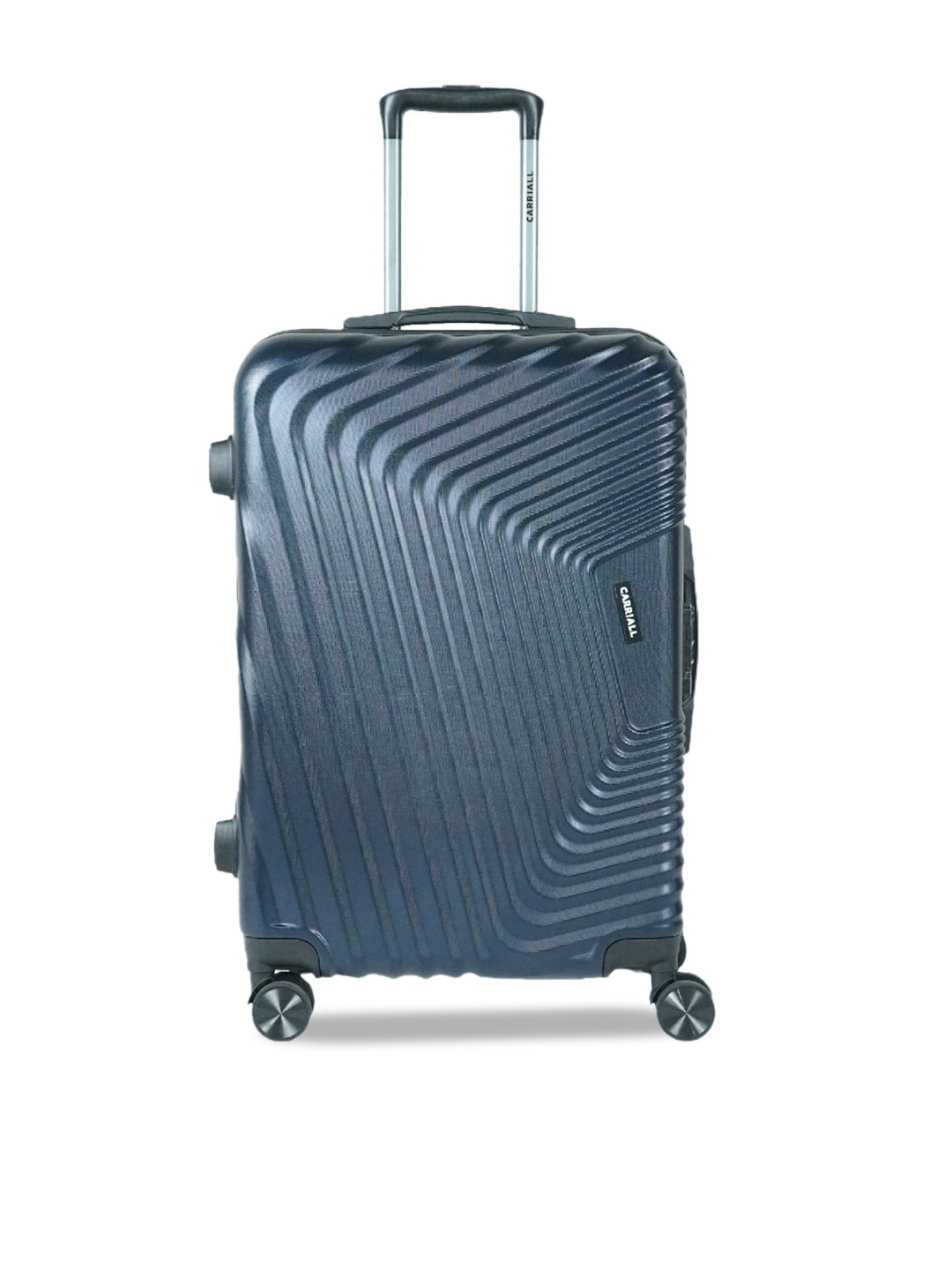 

CARRIALL Textured Hard Large Cabin Luggage Trolley Bag 98 L, Navy blue
