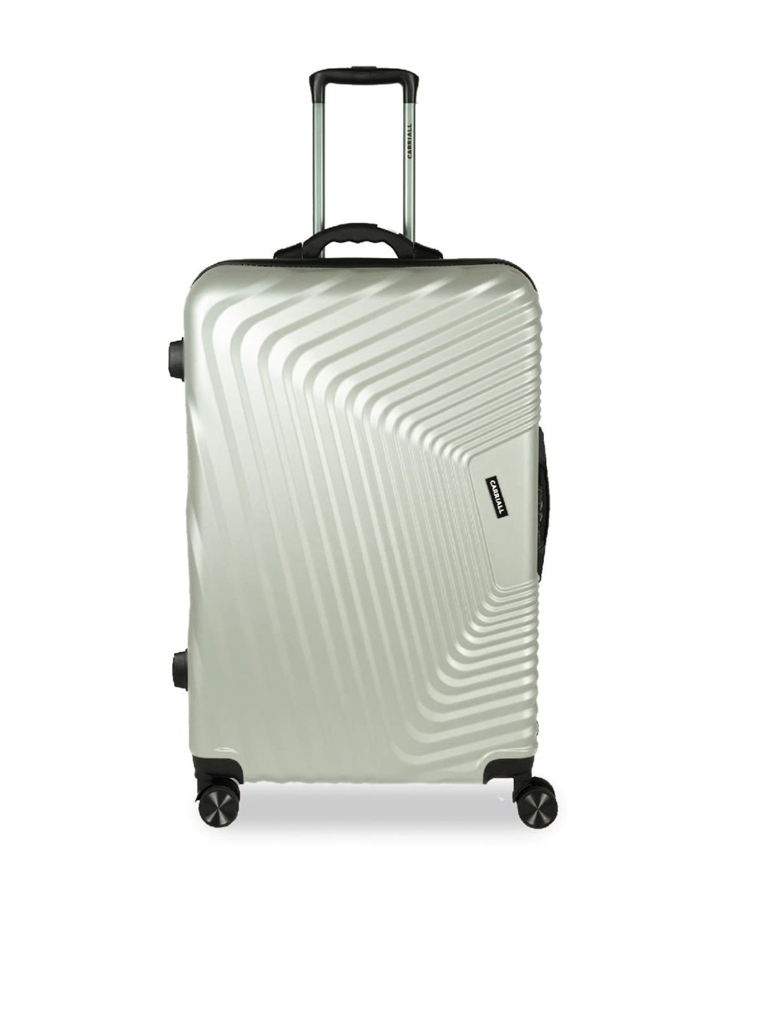 

CARRIALL Textured Hard Large Cabin Luggage Trolley Bag, Silver