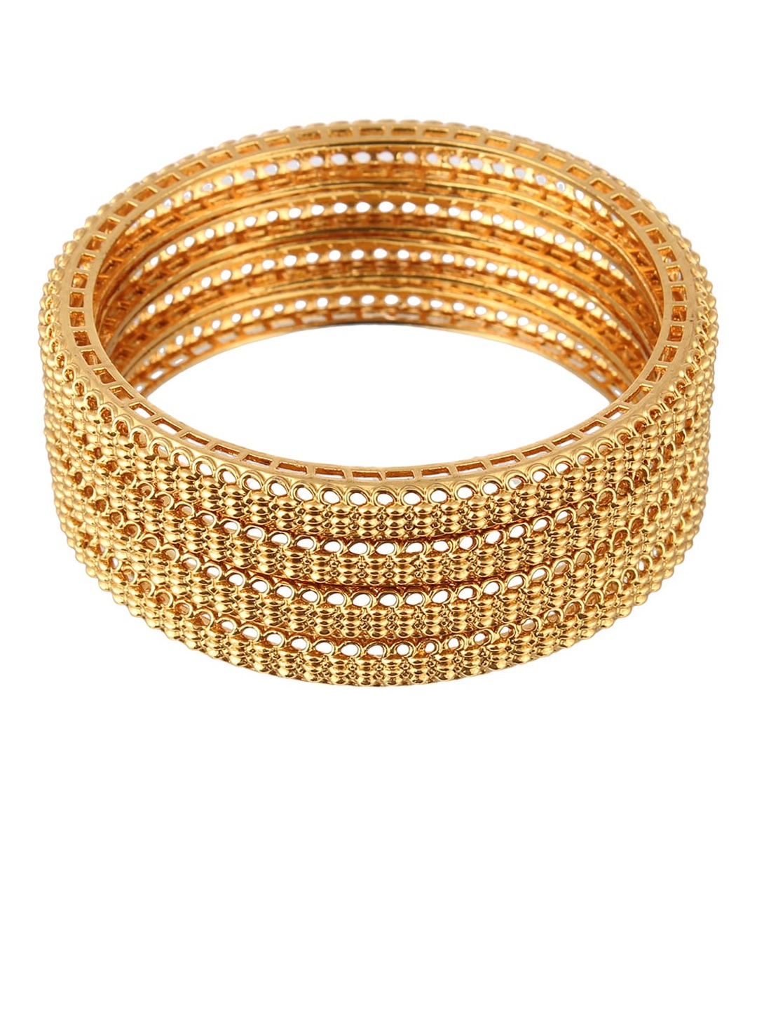

Adwitiya Collection Set of 4 24 CT Gold-Plated Bangles