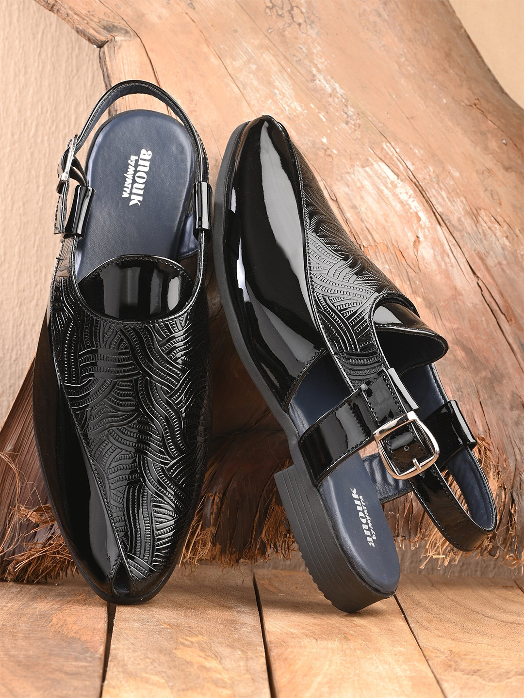 

Anouk Men Black Shoe-Style Sandals