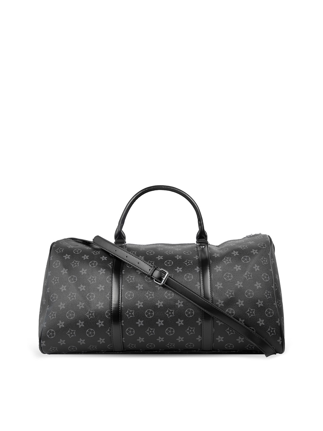 

NAEVE Printed Large Leather Duffel Bag, Black