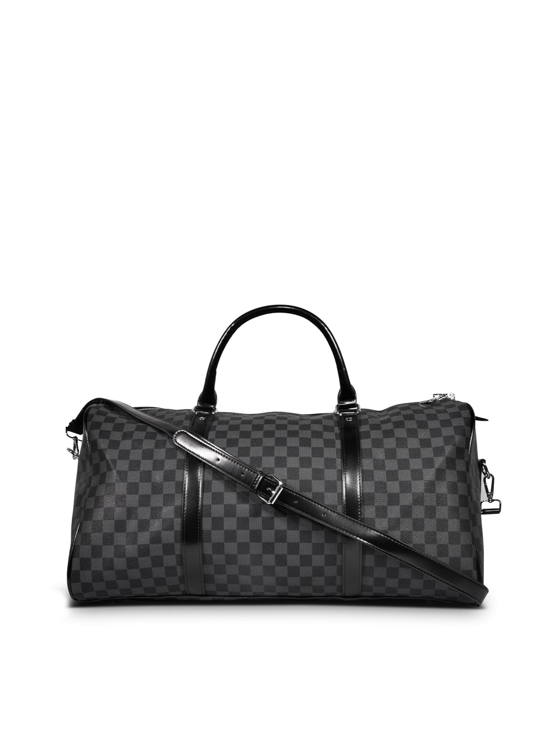 

NAEVE Printed Large Leather Duffel Bag, Black