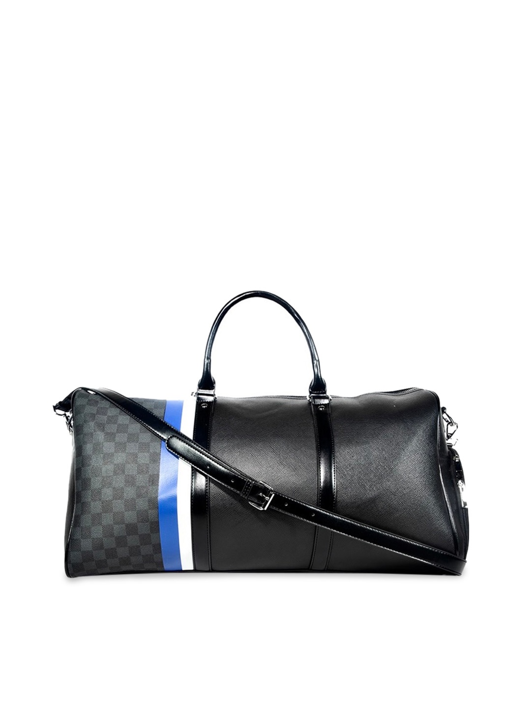 

NAEVE Printed Large Leather Duffel Bag, Black