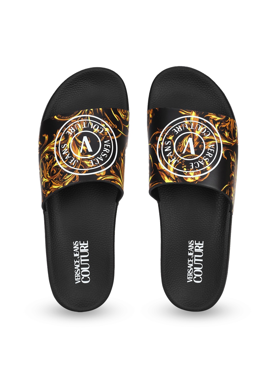

Versace Jeans Couture Men Printed Sliders, Black