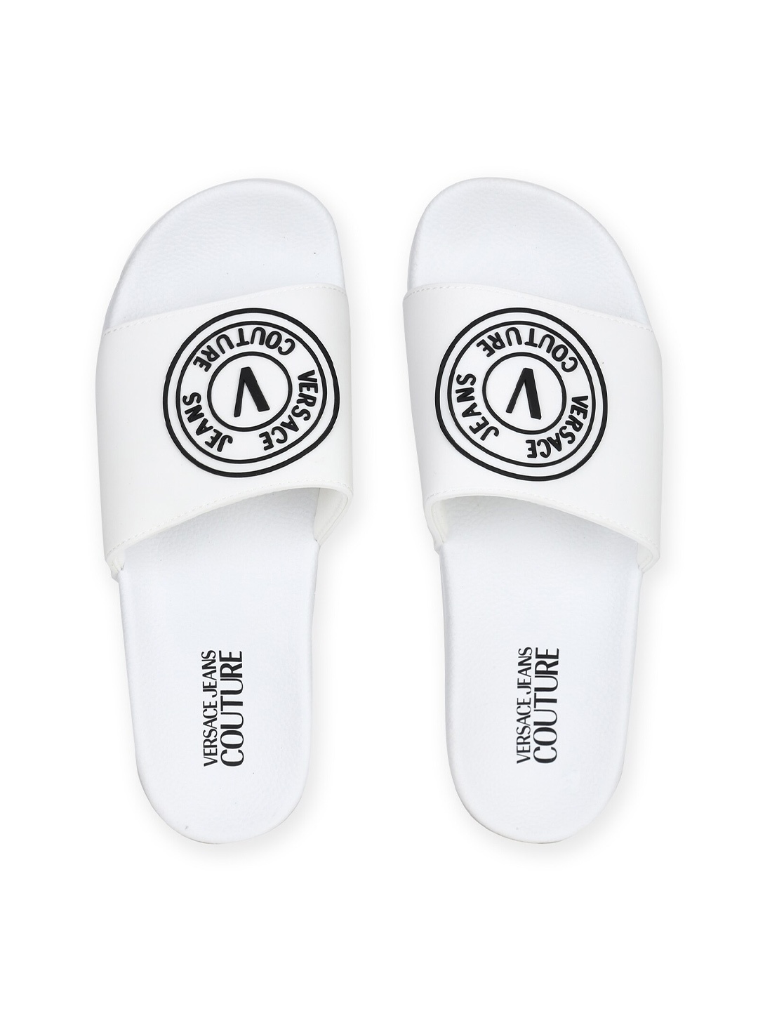 

Versace Jeans Couture Men Printed Sliders, White
