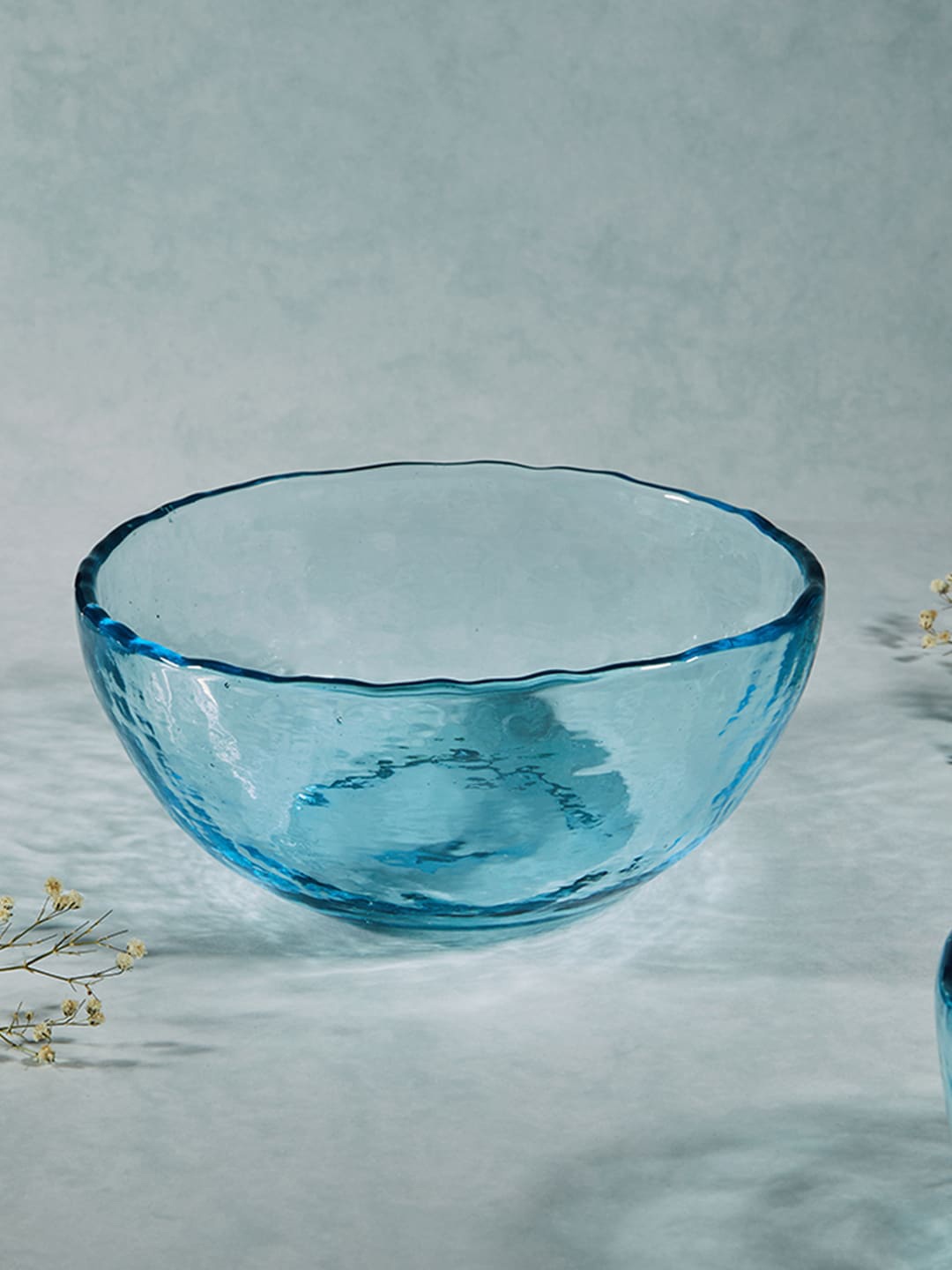 

Fabindia Pardarshee Blue Textured Serving Bowl